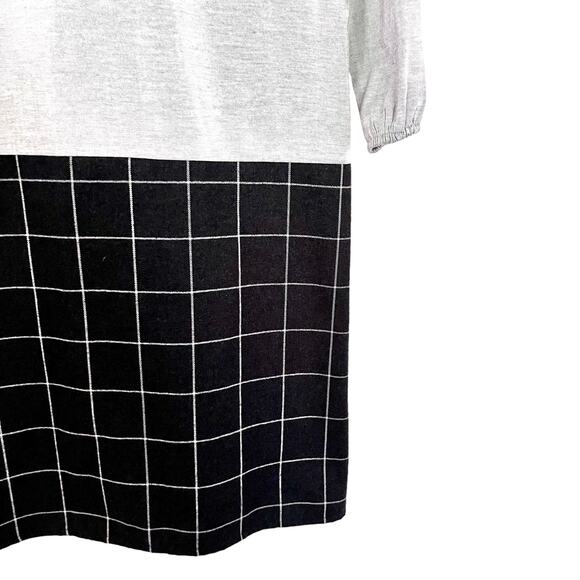 Violeta e Frederico girls gray shift dress with black white plaid skirt NWT 10 - Picture 2 of 7